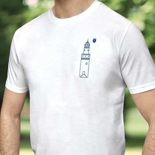 T-Shirt mit Aufdruck Weißer Turm (blau)